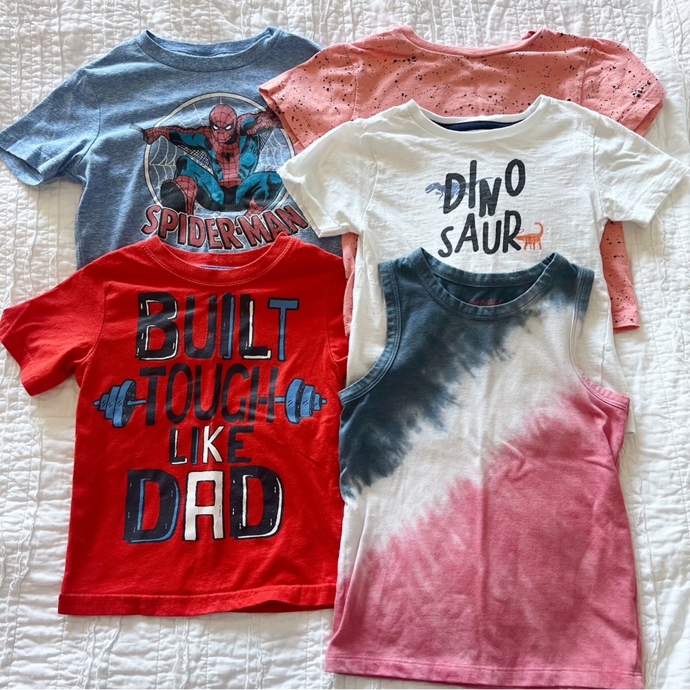Toddler Boy Tee T-Shirt and Sweater Lot | Bundle of 6 4T